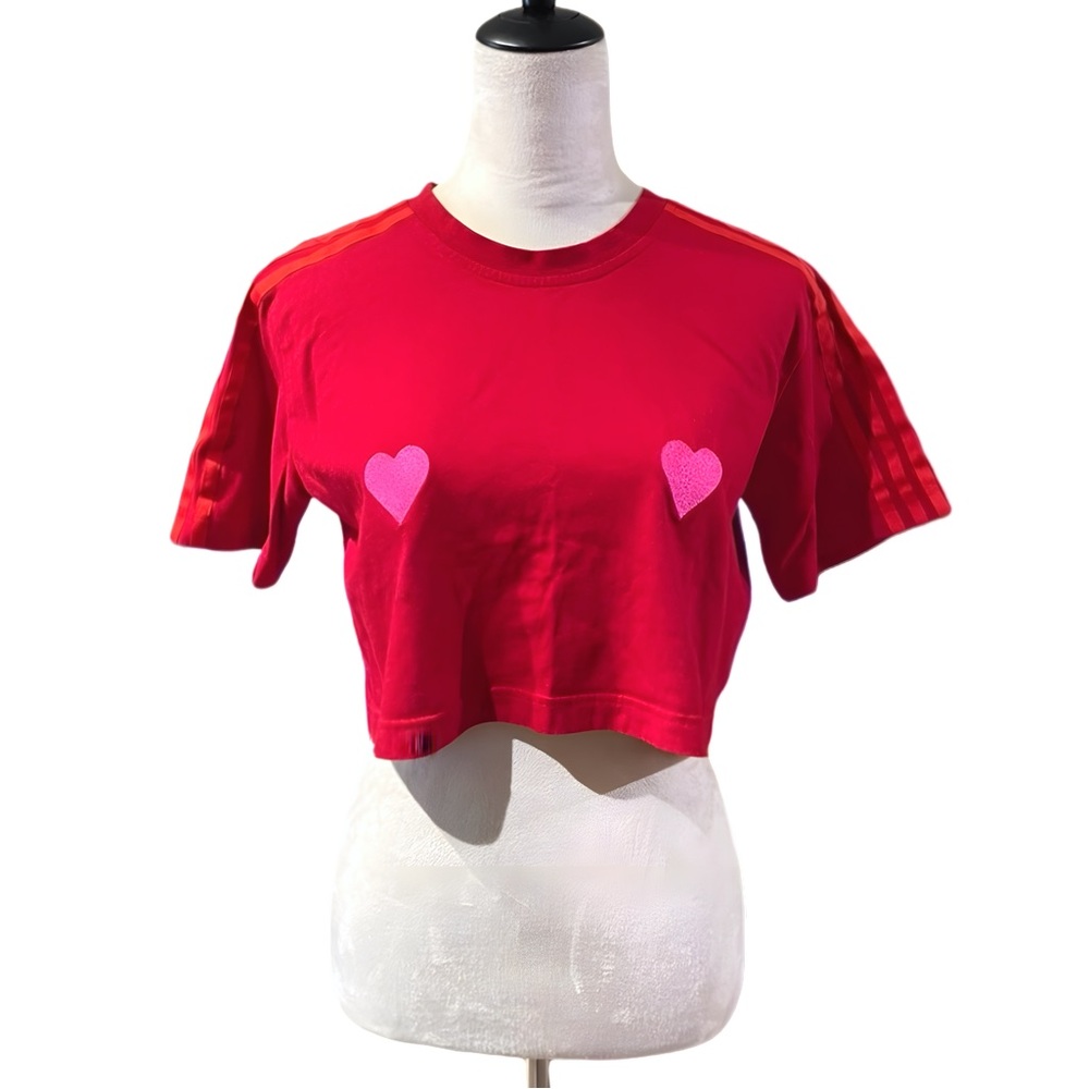 Adidas Ivy Park three stripes heart top